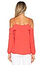 view 3 of 4 Cold Shoulder with Ruffle Top in Poppy Petal