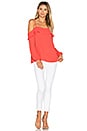 view 4 of 4 Cold Shoulder with Ruffle Top in Poppy Petal