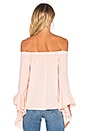 view 3 of 4 Off Shoulder Cascade Sleeve Top in Shadow Pink