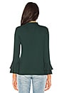 view 3 of 4 Mock Neck Top With Double Ruffle Cuff in Jasper Green
