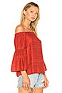 view 2 of 4 Off Shoulder Bell Sleeve Blouse in Dark Rust