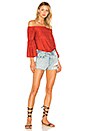 view 4 of 4 Off Shoulder Bell Sleeve Blouse in Dark Rust