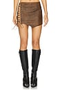 view 1 of 4 Leather Lace Up Skirt in Brown