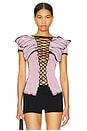 view 1 of 4 Lace Up Butterfly Vest in Pink