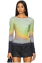 view 1 of 4 Sunset Long Sleeve Top in Green