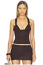 view 1 of 4 Twist Tank Top in Brown