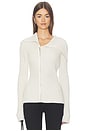 view 1 of 4 Rib Zip Knit in White