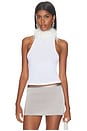 view 1 of 4 White Feather Choker Tank in White