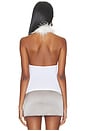 view 3 of 4 White Feather Choker Tank in White