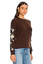 view 2 of 4 Kara Embroidered Floral Sweater in Espresso