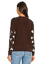 view 3 of 4 Kara Embroidered Floral Sweater in Espresso
