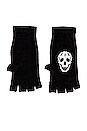 view 2 of 2 Skull Cashmere Gloves in Black & Chalk