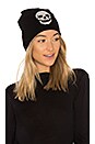 view 1 of 2 Brigit Skull Beanie in Black & Cream