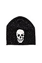 view 4 of 4 Cashmere Skull Beanie in Black & Charcoal Skull