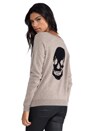 view 1 of 6 Luther Skull Cashmere Pullover in Heather Camel & Black
