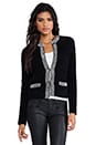 view 2 of 6 Rae Eyelash Yarn Cardigan in White/Black in White & Black