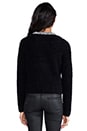view 5 of 6 Rae Eyelash Yarn Cardigan in White/Black in White & Black