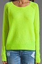 view 3 of 3 Charlie Nautical Neon Cashmere Sweater in Lime