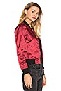 view 2 of 4 Satin Bomber Jacket in Garnet Red