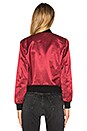 view 3 of 4 Satin Bomber Jacket in Garnet Red