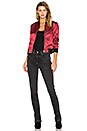 view 4 of 4 Satin Bomber Jacket in Garnet Red