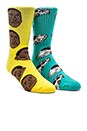 view 1 of 3 Ice Cream & Lambo Socks in Yellow & Teal