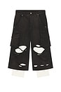 view 5 of 5 Ripped Bermuda Shorts in Black