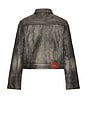 view 2 of 4 Leather Trucker Jacket in Black