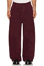view 1 of 6 Daddy Corduroy Leather Trouser in Pigeon Blood
