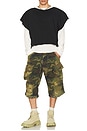 view 4 of 4 Double Layer Distressed Tee in Black & Salt White
