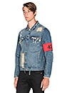 view 3 of 5 Distressed Denim Jacket in Washed Blue