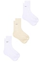 view 2 of 3 The 3 Pack Socks in White & Cream
