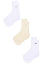 view 3 of 3 The 3 Pack Socks in White & Cream