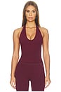 view 1 of 4 TOP DOS-NU THE HALTER TANK TOP in Black Cherry
