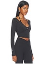 view 4 of 5 The Ballet Wrap Top in Black