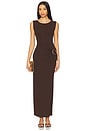 view 1 of 3 Nia Jersey Knit Gold Buckle Dress in Brown