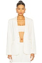 view 1 of 5 Camille Satin Blazer in Cream