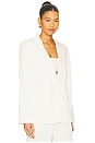 view 3 of 5 Camille Satin Blazer in Cream