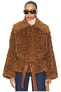 view 1 of 5 Etienne Faux Fur Jacket in Chestnut