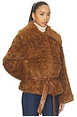 view 4 of 5 Etienne Faux Fur Jacket in Chestnut