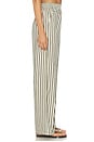 view 3 of 6 Jessie Wide Leg Beach Trouser in Olive Stripe
