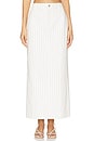 view 1 of 6 Dionne Denim Pinstripe Skirt in White