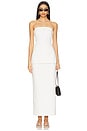 view 5 of 6 Dionne Denim Pinstripe Skirt in White