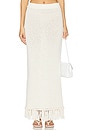 view 1 of 6 Lauryn Knit Fringe Skirt in Beige