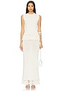view 5 of 6 Lauryn Knit Fringe Skirt in Beige