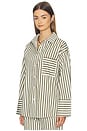 view 3 of 6 Jessie Oversize Beach Shirt in Olive Stripe