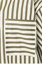 view 6 of 6 Jessie Oversize Beach Shirt in Olive Stripe