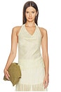 view 1 of 4 Saya Semi Sheer Halter Top in Lime
