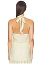 view 3 of 4 Saya Semi Sheer Halter Top in Lime