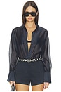 view 1 of 4 x REVOLVE Gracey Sheer Shirt in Navy